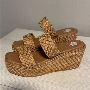 Yellow Box Women's Woven Tan Sandals